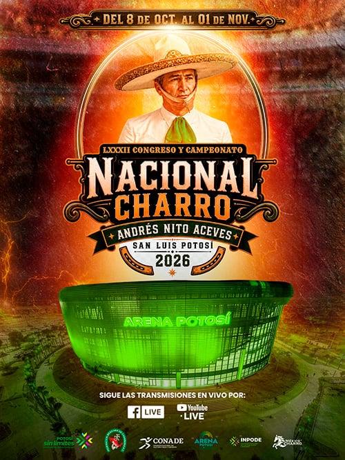 Official poster of the 82nd National Charro Championship San Luis Potosí 2026